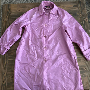 Women’s Totes Purple Nylon Trench Coat Size 10 Button Front Rain Coat